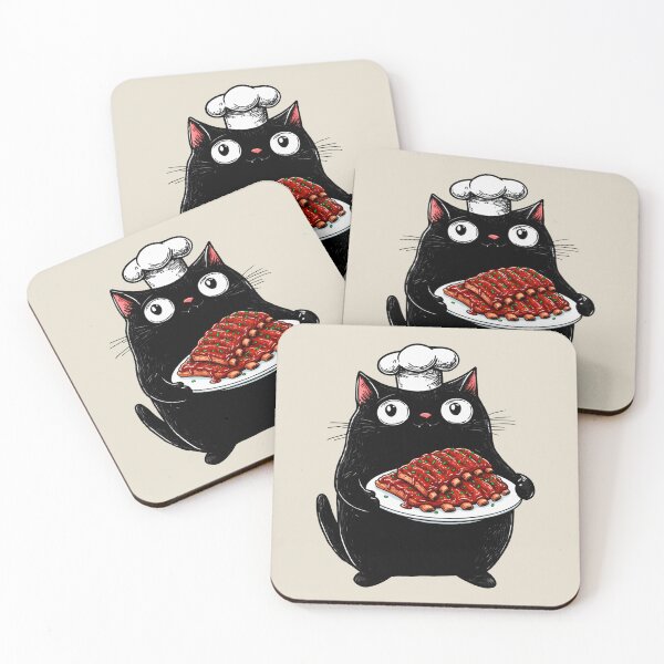 Item preview, Grill Cat Chef, BBQ Ribs, Vintage  designed and sold by OrenjiArtShop.