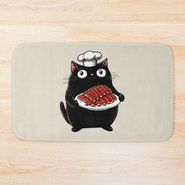 Item preview, Grill Cat Chef, BBQ Ribs, Vintage  designed and sold by OrenjiArtShop.
