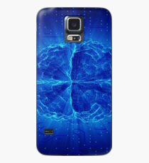 Blue Glowing Brain Wired On Neural Surface Or Electronic Conductors Case/Skin for Samsung Galaxy