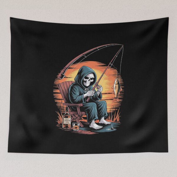 Item preview, Spooky Skeleton Fisherman Skeleton Fishing Halloween Fishing  designed and sold by ClassicAnthony.