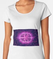 Purple Glowing Brain Wired On Neural Surface Or Electronic Conductors Women's Premium T-Shirt