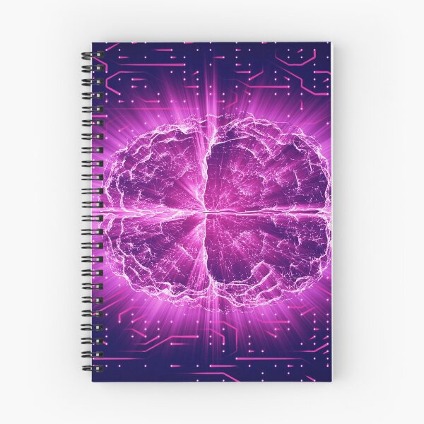 Item preview, Purple Glowing Brain Wired On Neural Surface Or Electronic Conductors designed and sold by WhimsyCanvasPrints.