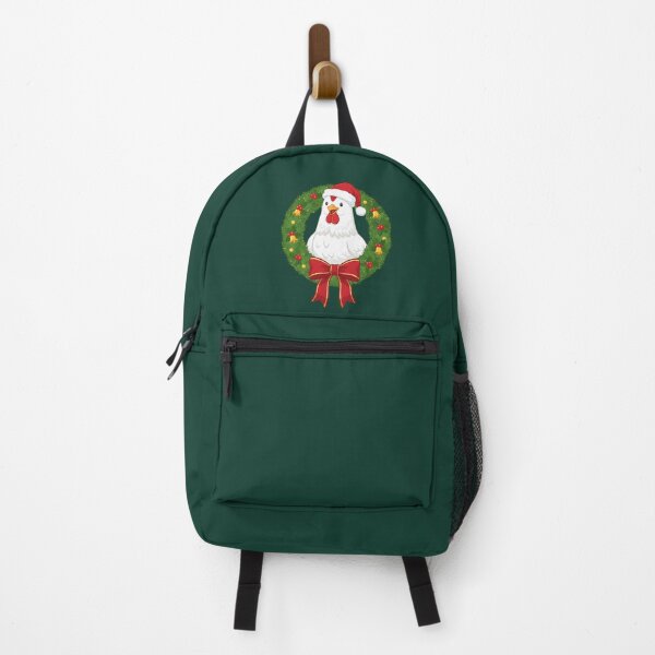 Item preview, Christmas Chicken in Wreath – Festive Santa Hat Farm Animal Holiday Design designed and sold by SkyTastic.