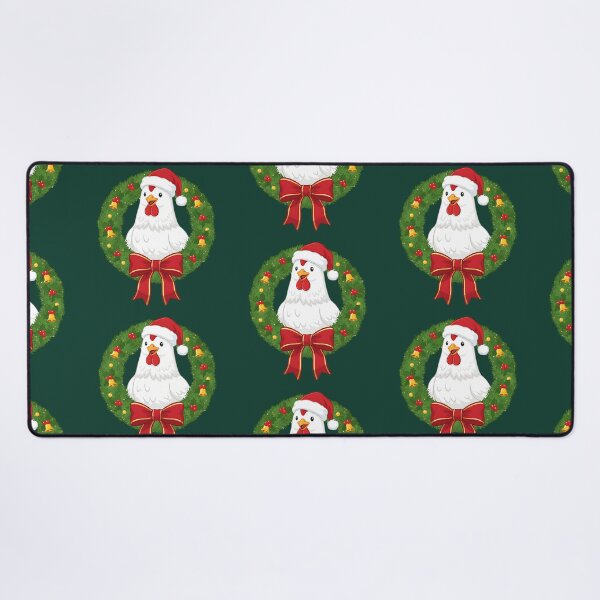 Item preview, Christmas Chicken in Wreath – Festive Santa Hat Farm Animal Holiday Design designed and sold by SkyTastic.