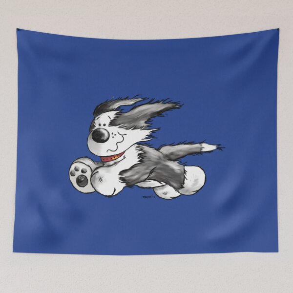 Item preview, Fluffy Happy Running Bearded Collie Dog Cartoon   designed and sold by shopngocthien.