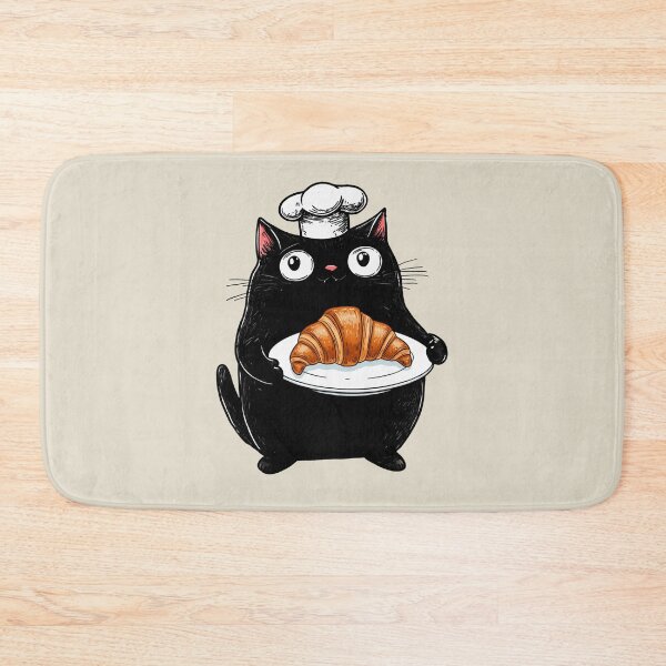 Item preview, Chef Cat, bonjour, Parisian Croissant designed and sold by OrenjiArtShop.