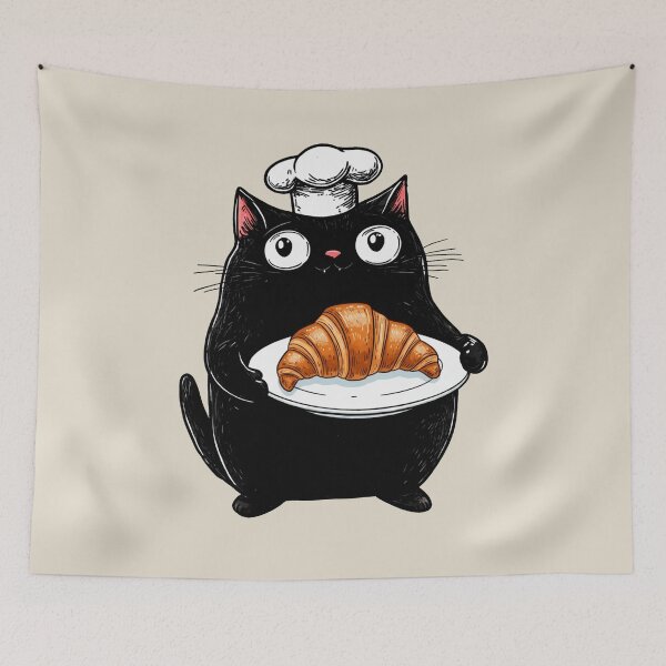 Item preview, Chef Cat, bonjour, Parisian Croissant designed and sold by OrenjiArtShop.