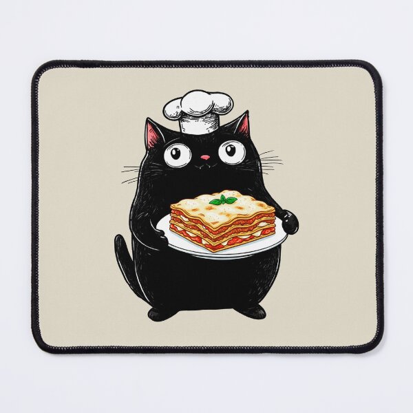 Item preview,  Cute Fat Cat, Plate Of Italian Lasagna designed and sold by OrenjiArtShop.