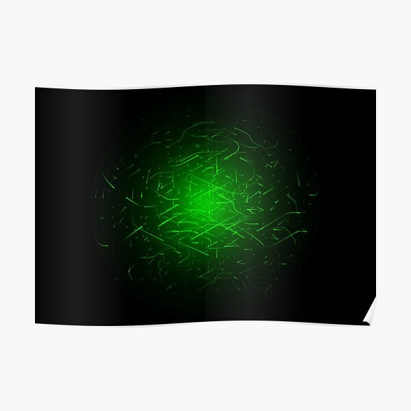 Glowing High Energy Particles Flowing Inside A Sphere Poster
