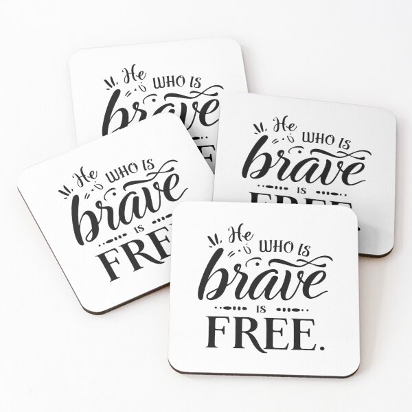 Item preview, Timeless monochrome SVG “He who is brave is free”, stoic inspiration for classic interiors, libraries, and study spaces designed and sold by AlwaysHome.