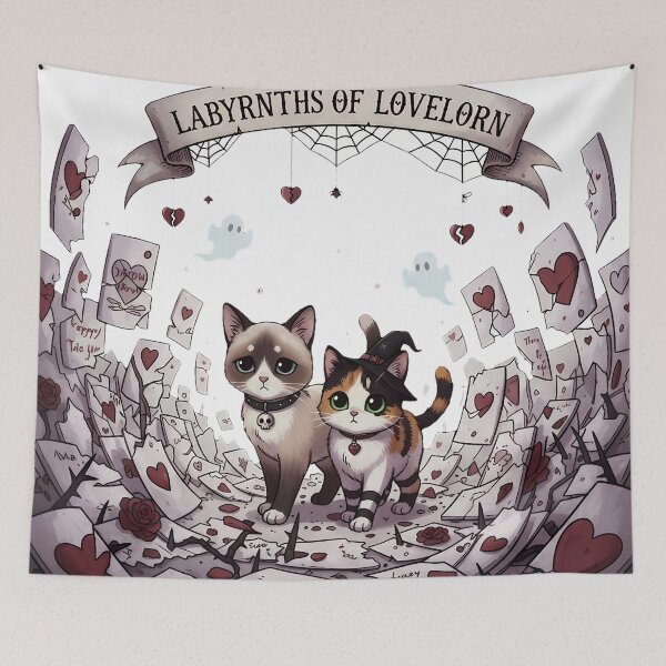 Item preview, Labyrinths of Lovelorn Cats | Gothic Valentine's Broken Hearts designed and sold by meesub.