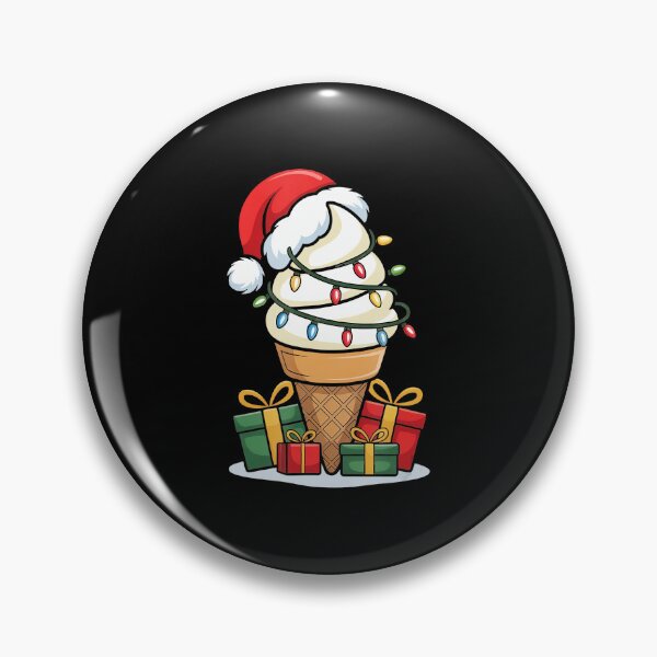 Item preview, Christmas Lights Ice Cream Cone With Santa Hat  designed and sold by WayTBeenkenArt.
