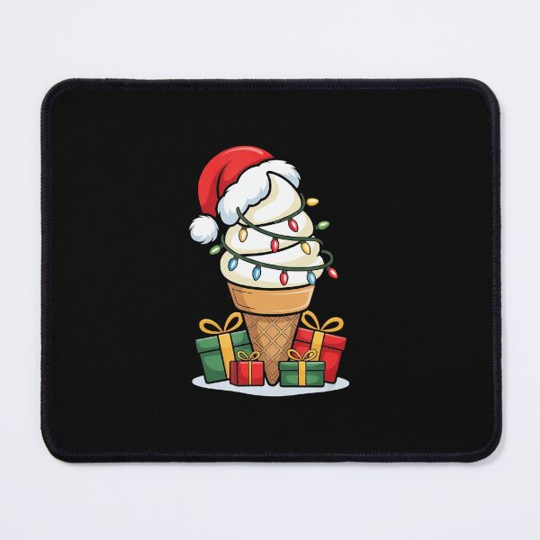 Item preview, Christmas Lights Ice Cream Cone With Santa Hat designed and sold by WayTBeenkenArt.
