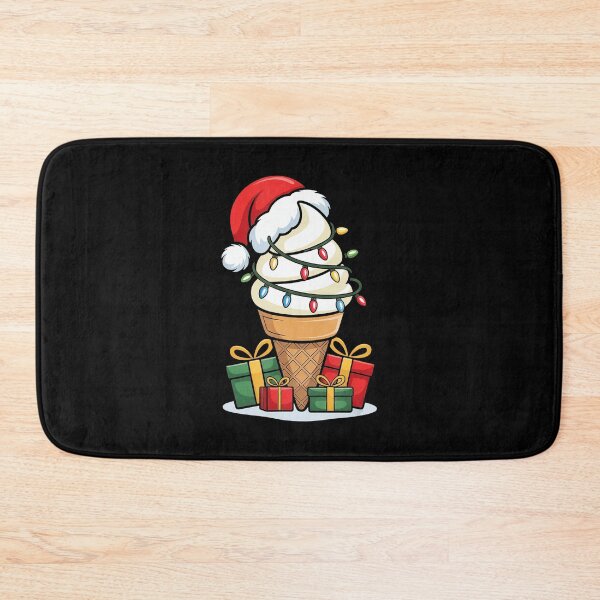 Item preview, Christmas Lights Ice Cream Cone With Santa Hat  designed and sold by WayTBeenkenArt.