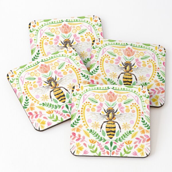 Item preview, Watercolour Bee Brocade designed and sold by Tangerine-Tane.