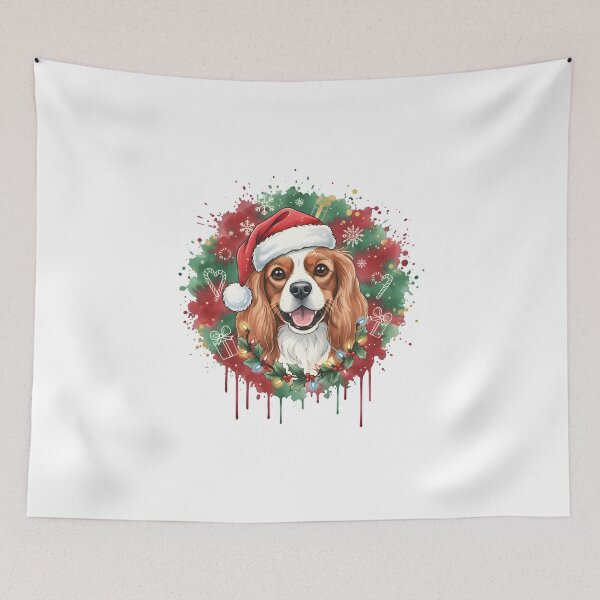 Item preview, Cavalier King Charles Spaniel  | Christmas Colorful Watercolor Design #1 designed and sold by MatsurexDesigns.