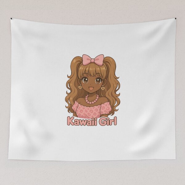 Item preview, Black Gyaru Kawaii Girl – Cute Anime Aesthetic | Brown Skin Kawaii Fashion Art designed and sold by OsasChild.