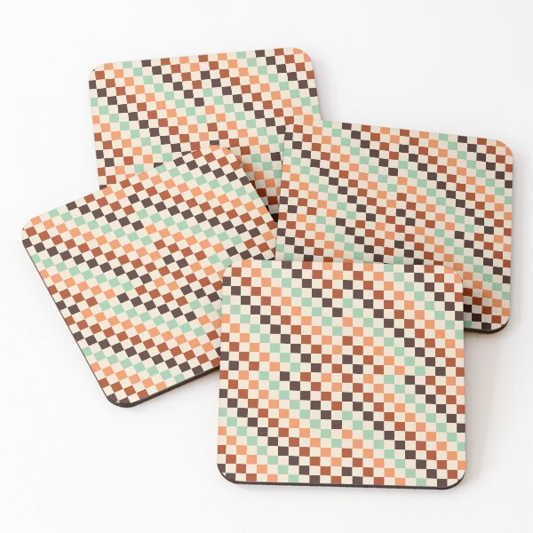Item preview, Brown & Orange Vintage Checker Pattern designed and sold by Petternoholic.
