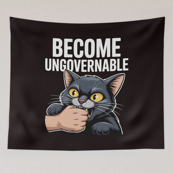 Item preview, Become Ungovernable Cat – Funny Black Cat Meme Design designed and sold by Redgiant87x.