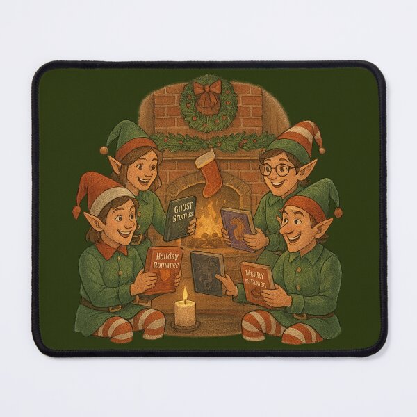 Item preview, Secret Santa Book Club - Funny Elves Reading Scene designed and sold by I AM BRO.