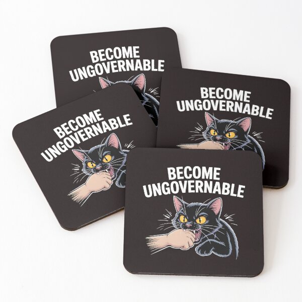 Item preview, Funny Black Cat Meme – Become Ungovernable Cat Design designed and sold by Redgiant87x.