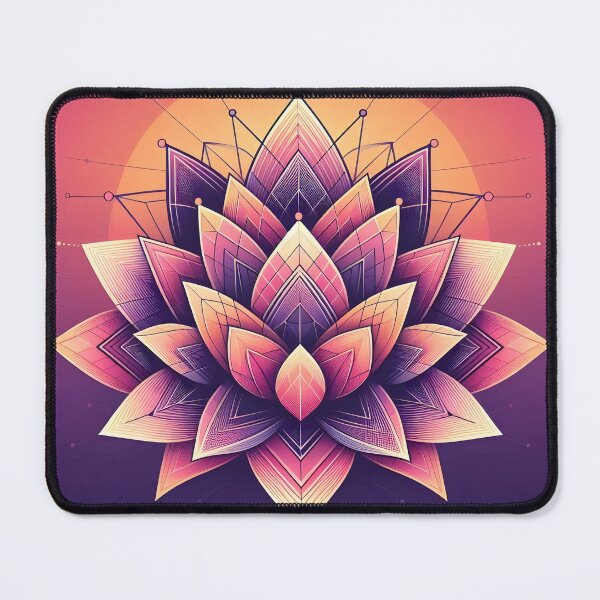 Item preview, Geometric Lotus Flower Art Print| Sacred Geometry Symbol | Sunset Colors Poster designed and sold by DMicolo.