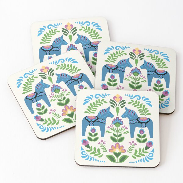 Artikelvorschau, Schwedische Dala Horses Blue entworfen und verkauft von Barbara Pixton.