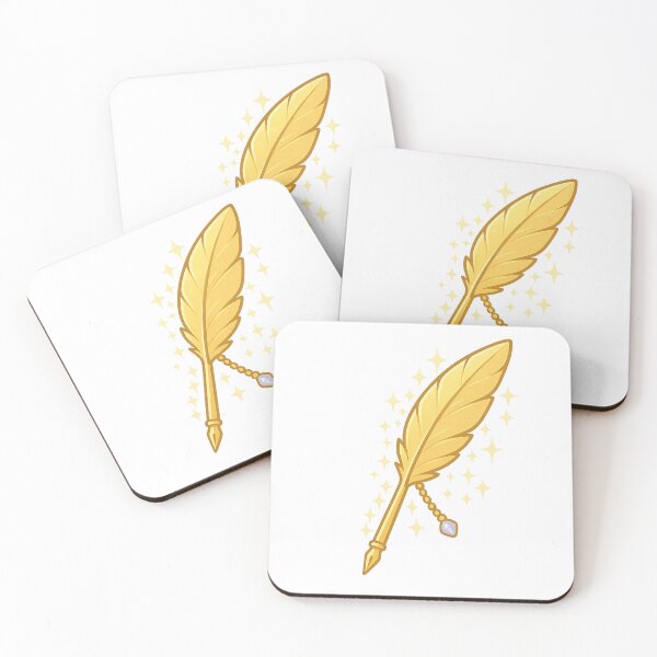 Item preview, Golden Feather Wish Pen Sticker | Feather Art | Cute Manifestation Art | Soft Feminine Aesthetic designed and sold by HerDreamCodes.