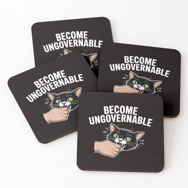 Item preview, Become Ungovernable Cat – Cat Biting Hand Meme Design designed and sold by Redgiant87x.