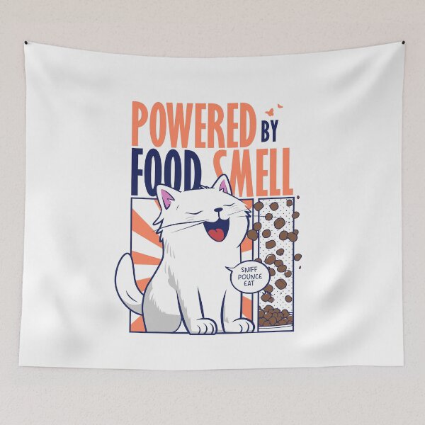 Item preview, Powered by Food Smell | Funny Cat Design designed and sold by theupsidedown25.
