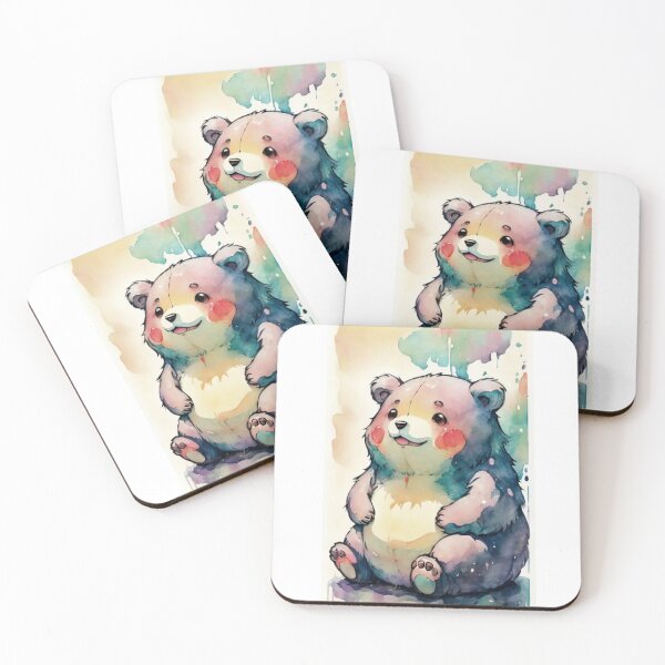 Item preview, cute fluffy albino teddy bear with belly, funny facial expressions, exaggerated action, a little hairy, elongated shape, cartoon style, minimalism,  designed and sold by gulka8.