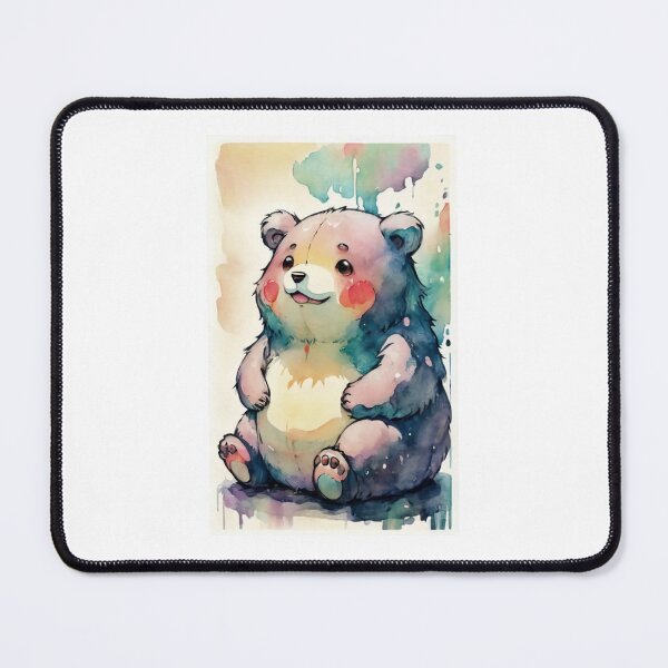 Item preview, cute fluffy albino teddy bear with belly, funny facial expressions, exaggerated action, a little hairy, elongated shape, cartoon style, minimalism,  designed and sold by gulka8.