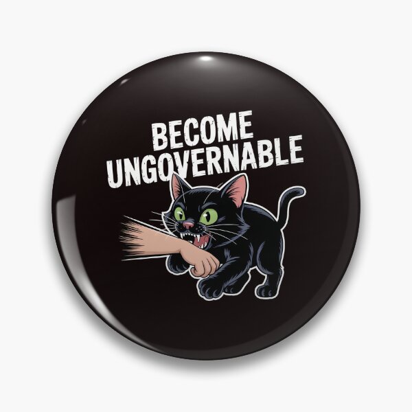 Item preview, Black Cat Biting Hand – Become Ungovernable Meme Design designed and sold by Redgiant87x.