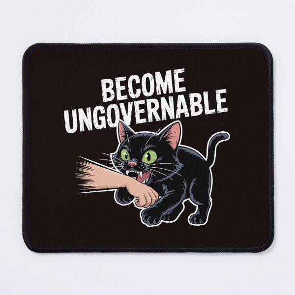 Item preview, Black Cat Biting Hand – Become Ungovernable Meme Design designed and sold by Redgiant87x.