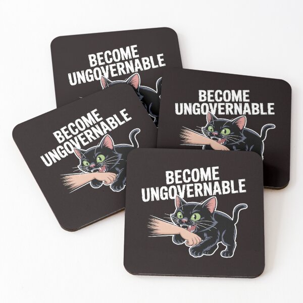 Item preview, Black Cat Biting Hand – Become Ungovernable Meme Design designed and sold by Redgiant87x.