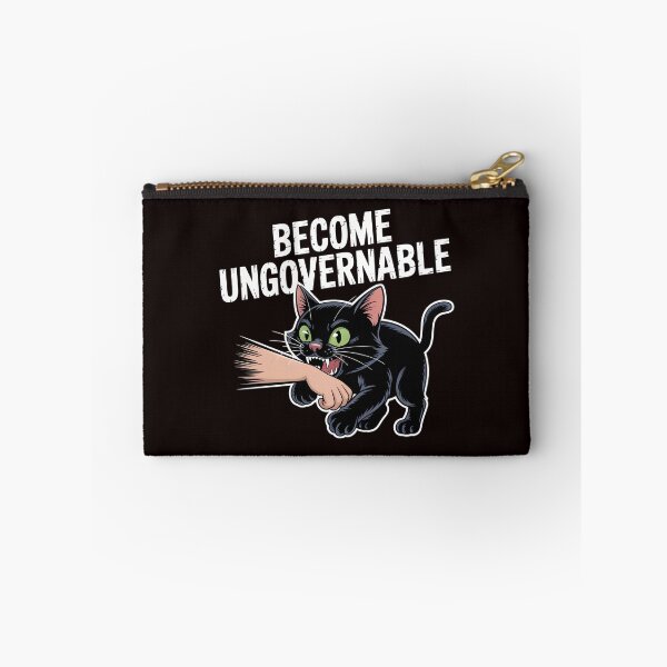 Item preview, Black Cat Biting Hand – Become Ungovernable Meme Design designed and sold by Redgiant87x.