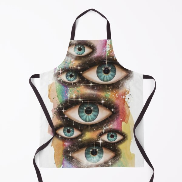 Item preview, watercolor illustration of many cut-out eyes pasted in velvet - all eyes covered in glitter - colorful collage. soft light, UHD photos, airbrush, glossy/glossy, designed and sold by gulka8.