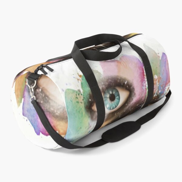 Item preview, watercolor illustration of many cut-out eyes pasted in velvet - all eyes covered in glitter - colorful collage. soft light, UHD photos, airbrush, glossy/glossy, designed and sold by gulka8.