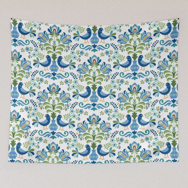 Item preview, Hungarian Folk Design Blue Birds designed and sold by Barbara Pixton.