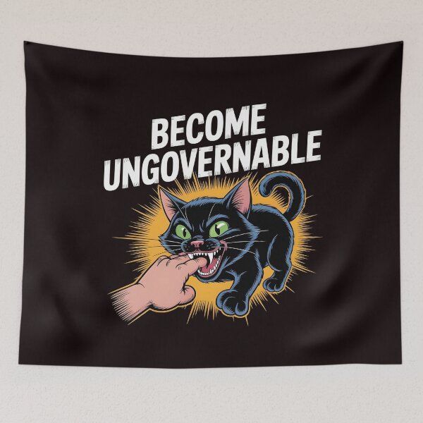 Item preview, Become Ungovernable Cat – Anti-Authority Funny Cat Meme designed and sold by Redgiant87x.