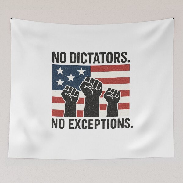 Item preview, No Dictators No Exceptions – Defend Democracy  designed and sold by The Junto Shop.