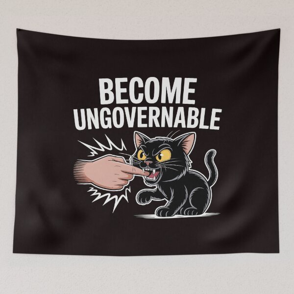 Item preview, Funny Cat Meme – Become Ungovernable Black Cat Design designed and sold by Redgiant87x.