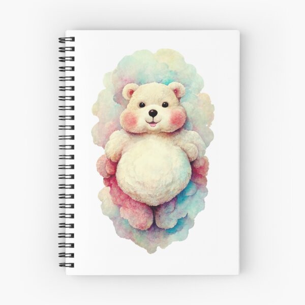 Item preview, joyful fluffy albino teddy bear with belly, funny facial expression, exaggerated action, 3D characters, white background, little hairy, elongated shape, cartoon style, minimalism, minimalist style designed and sold by gulka8.
