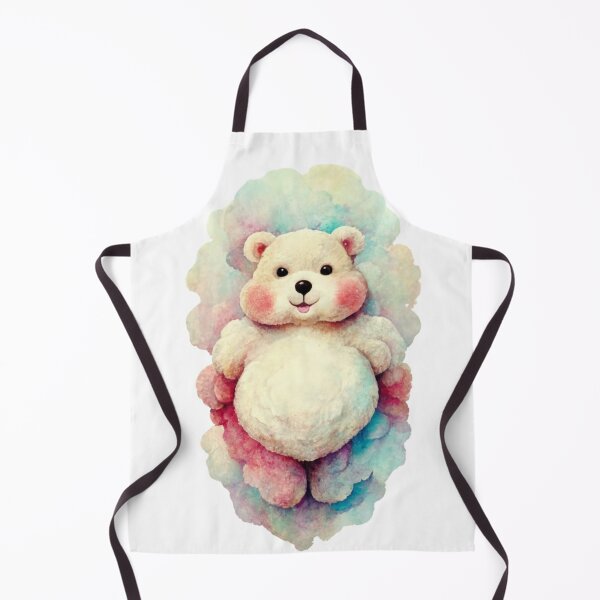 Item preview, joyful fluffy albino teddy bear with belly, funny facial expression, exaggerated action, 3D characters, white background, little hairy, elongated shape, cartoon style, minimalism, minimalist style designed and sold by gulka8.