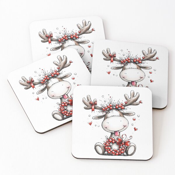 Item preview, Holly-Crowned Reindeer with Berry Wreath designed and sold by QuietBloom80.