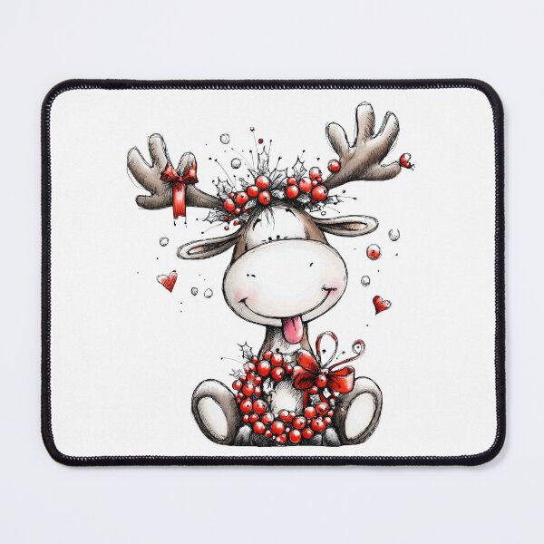 Item preview, Holly-Crowned Reindeer with Berry Wreath designed and sold by QuietBloom80.