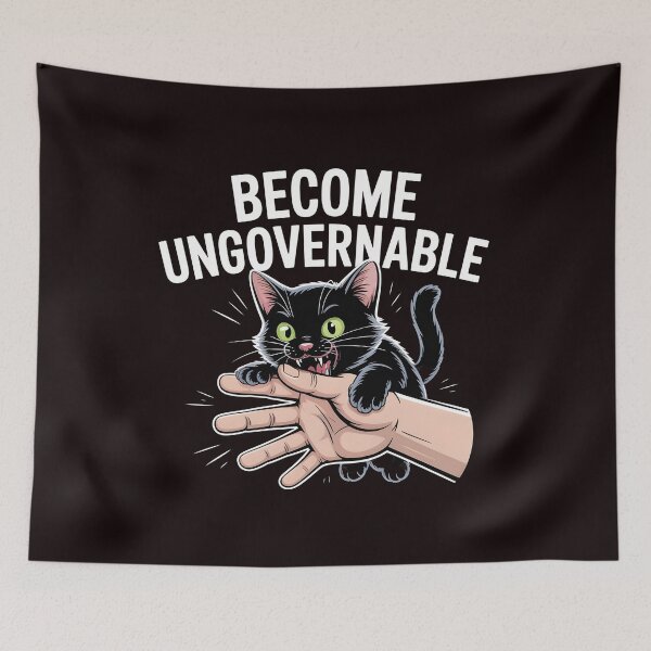 Item preview, Become Ungovernable Cat – Black Cat Meme for Cat Lovers designed and sold by Redgiant87x.