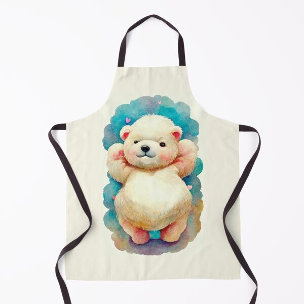 Item preview, joyful fluffy albino teddy bear with belly, funny facial expression, exaggerated action, 3D characters, white background, little hairy, elongated shape, cartoon style, minimalism, minimalist style designed and sold by gulka8.