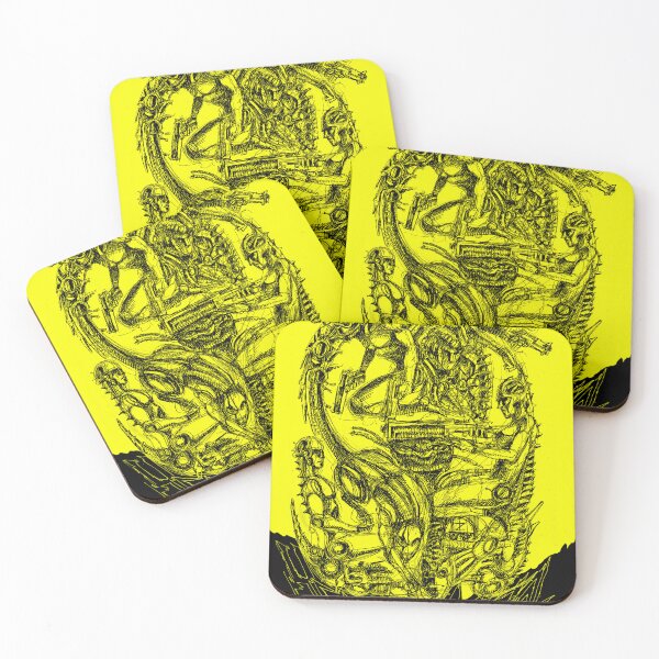 Item preview, Heavy metal Cyberpunk aliens  ink art designed and sold by Paintbase.