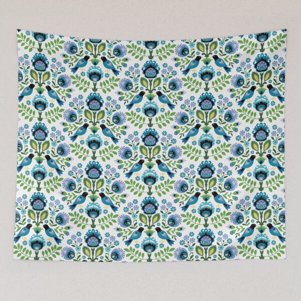 Item preview, Polish Folk Birds on White designed and sold by Barbara Pixton.